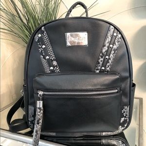 SOLD! bebe Jett Travel Stud Snake Large Backpack. Mint Condition!!